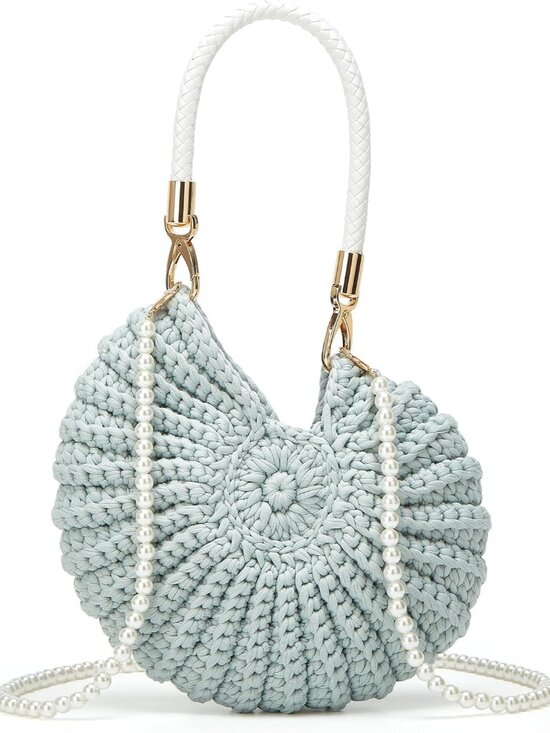 Handbags - Handmade Crochet Tote Bag Seashell Purse for Women Boho Shell Handbag Crossbody